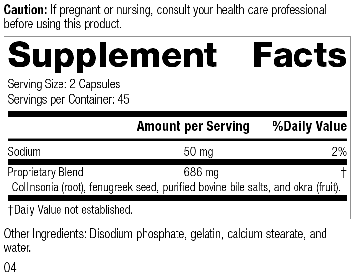 Fen-Cho Supplement Facts Label